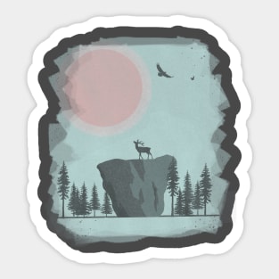 Deer on a mountain Sticker